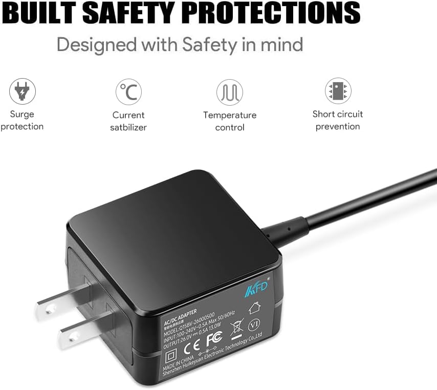 KFD Charger Adapter with safety icons
