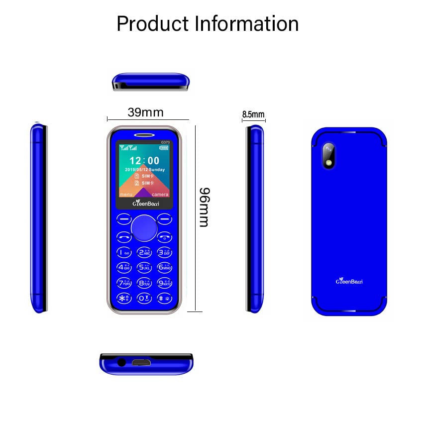 Image of GREENBERRI G370 Keypad Dual Sim Mobile with Slim and Stylish Design, Auto Call Recording, Wireless FM, Bluetooth dialer, King Voice, Vibration