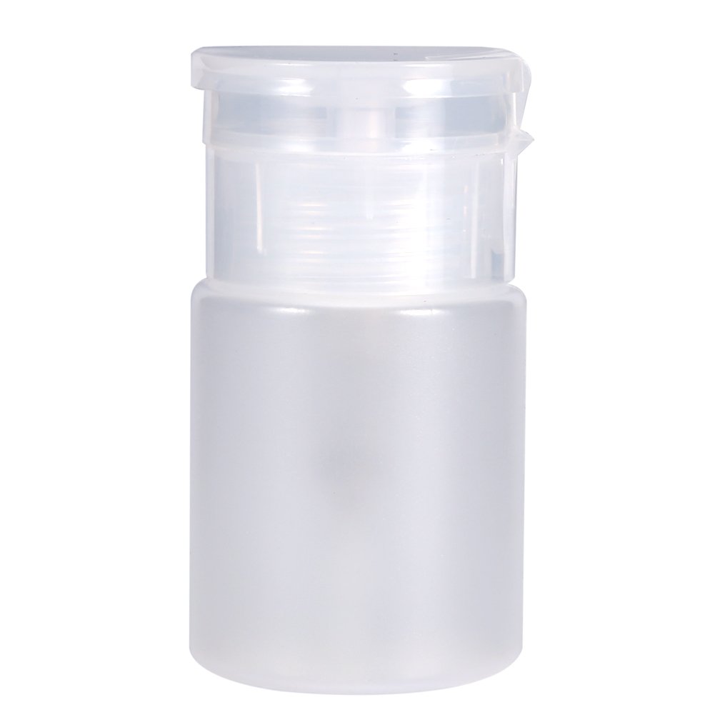 Butelka do dozownika paznokci, pompa czyszcząca Pusta plastikowa butelka do zmywacza do paznokci w płynie do paznokci - butelka przezroczysta 60 ml (biała)