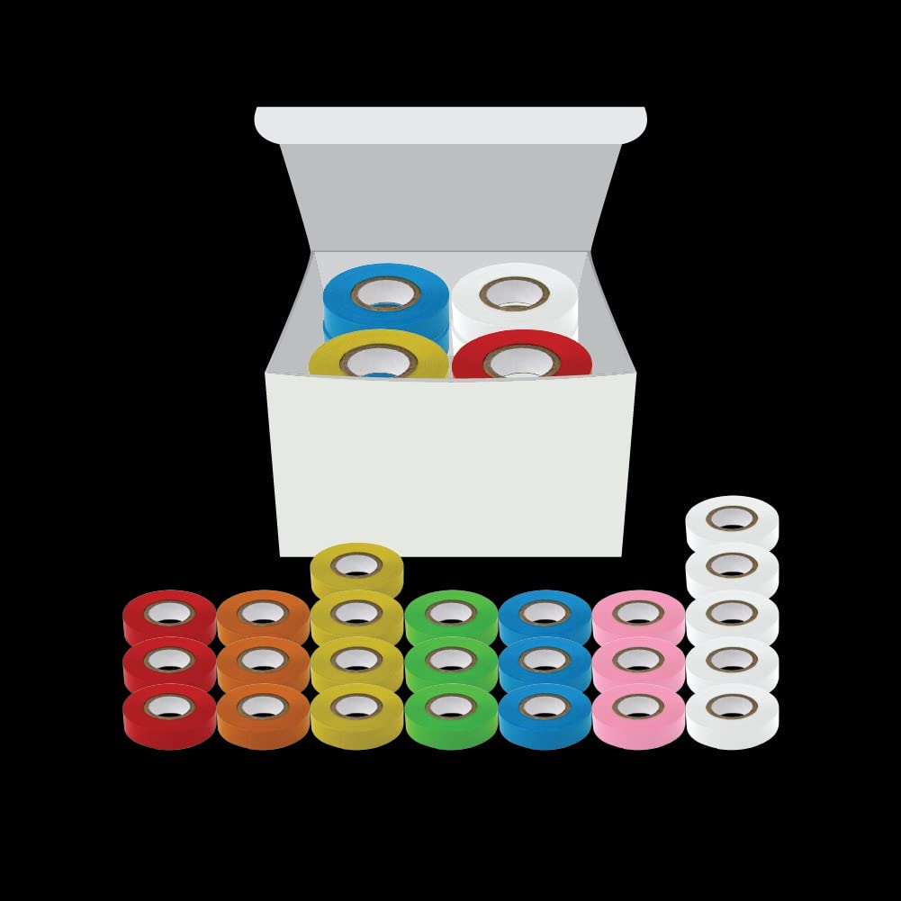 Globe Scientific LT-05X500RW Labeling Tape, Assorted Colors, 1/2