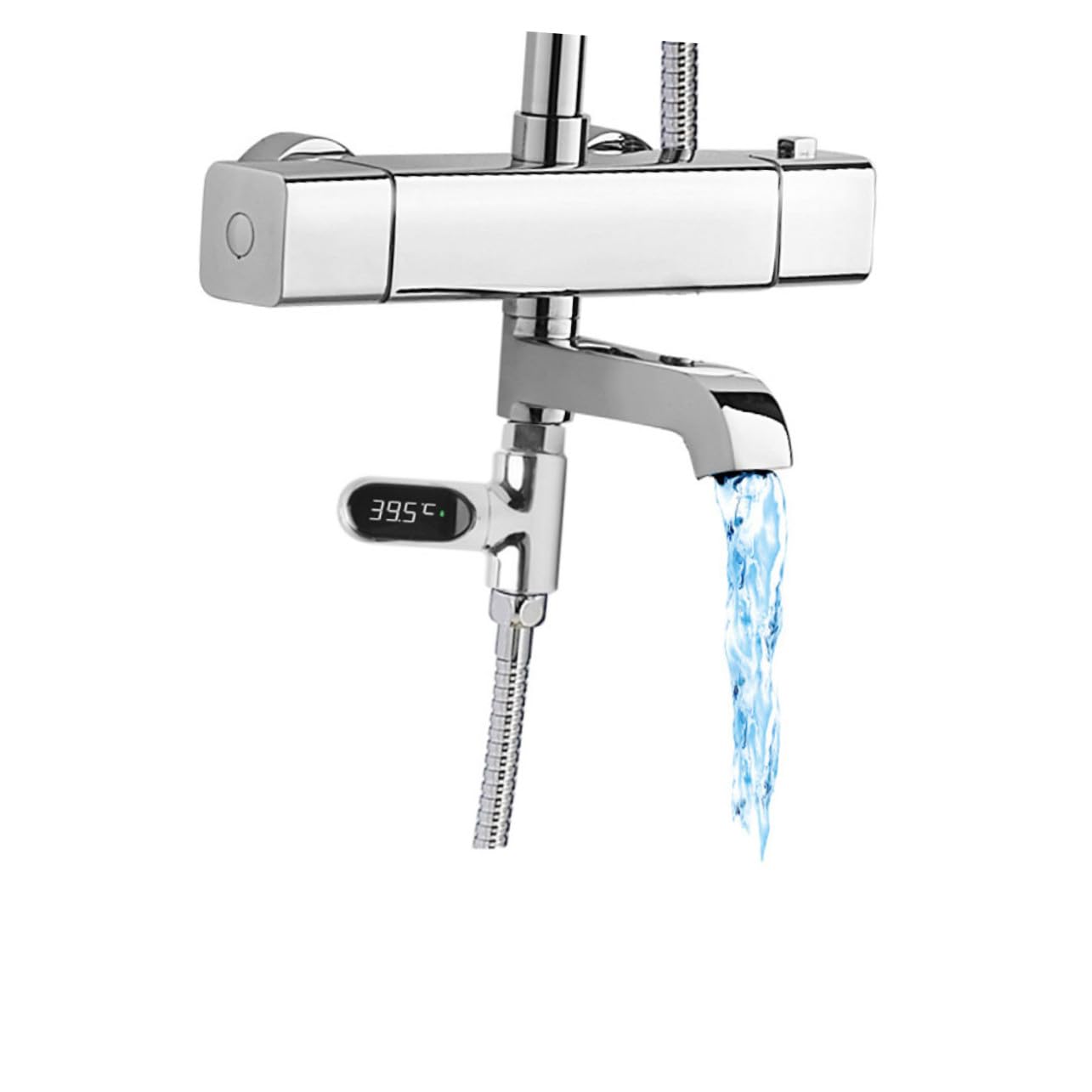 LED Display 1/2 Zoll für Babydusche Wassertemperaturmesser Silber