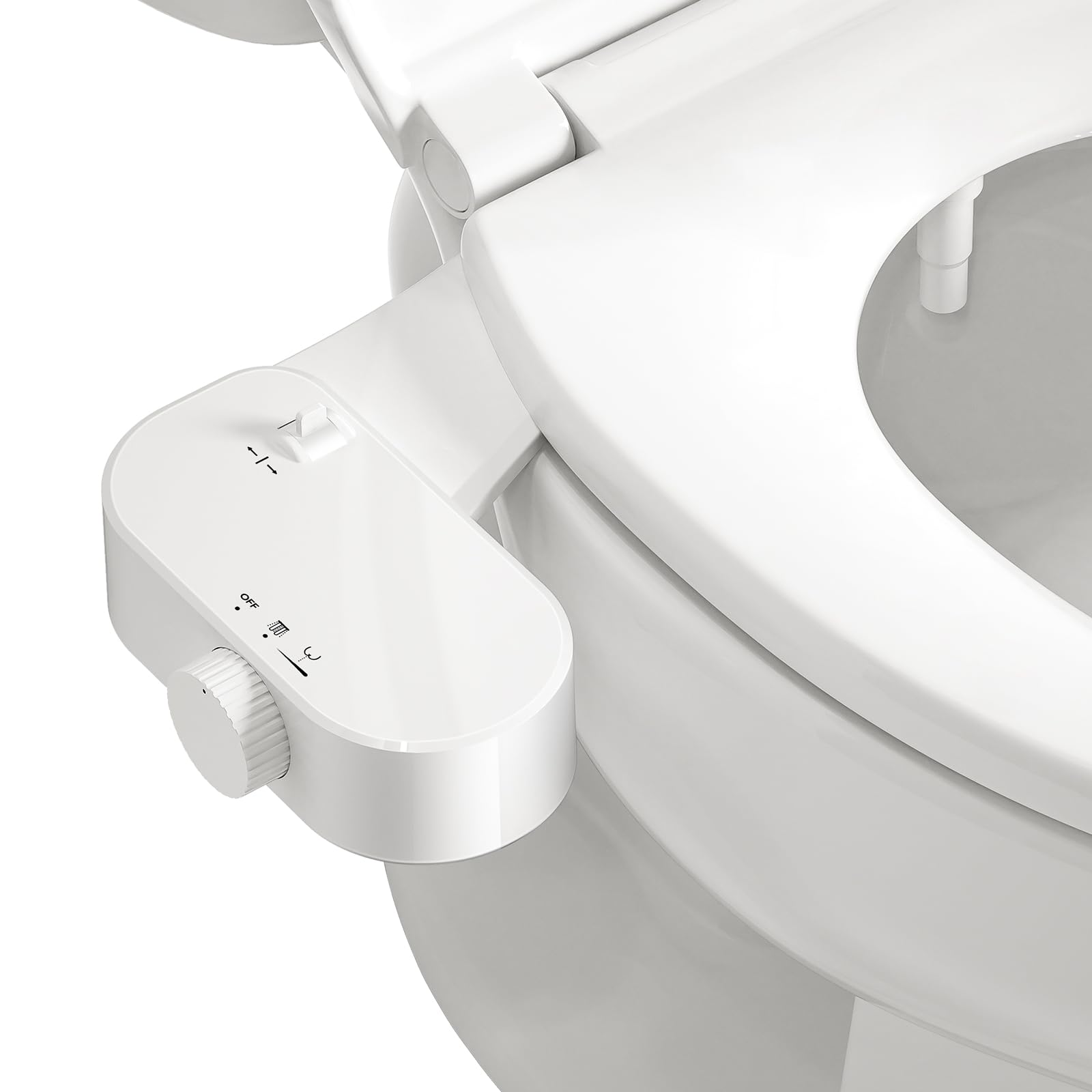 Bidet Attachment for Toilet Seat Self-Cleaning Bidet Toilet Seat Attachment with Adjustable Bidet Angle White