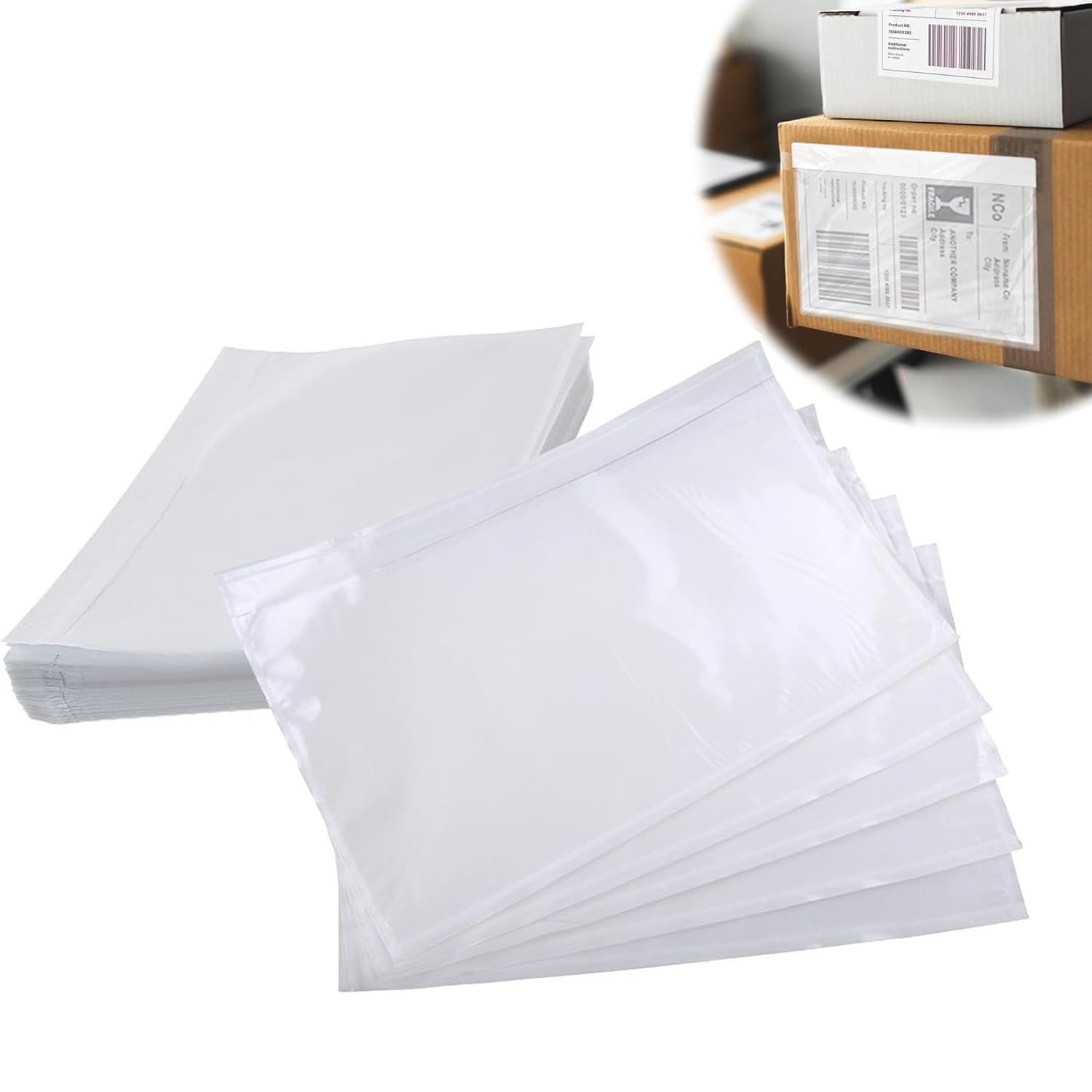 Fundas transparentes para envío, Fundas autoadhesivas para papel de acompañamiento, Fundas para documentos transparentes autoadhesivas, Ideales para envolver medios impresos o textiles, 25 unidades
