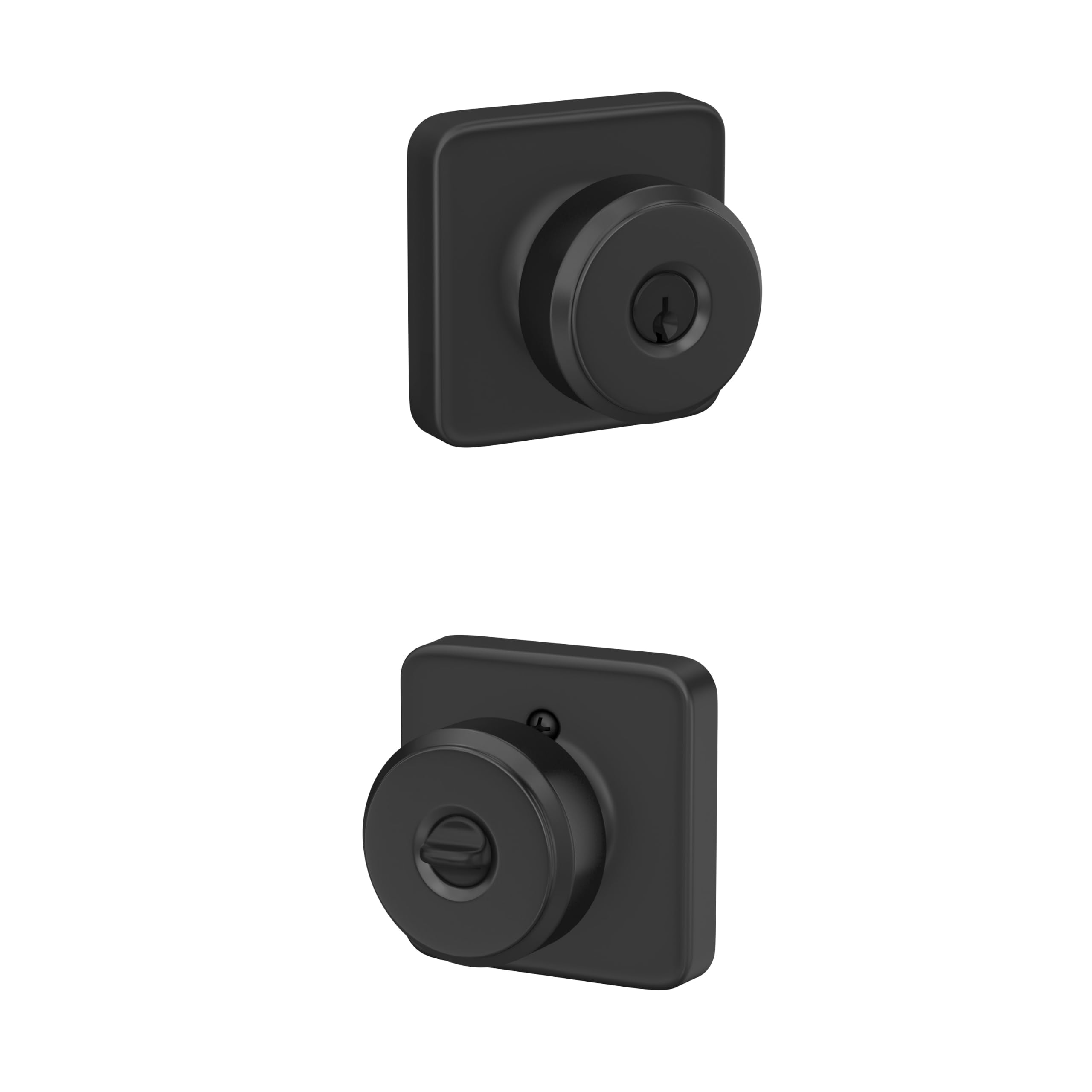 SCHLAGE Bowery Keyed Entry Door Knob, Interior/Exterior, Matte Black