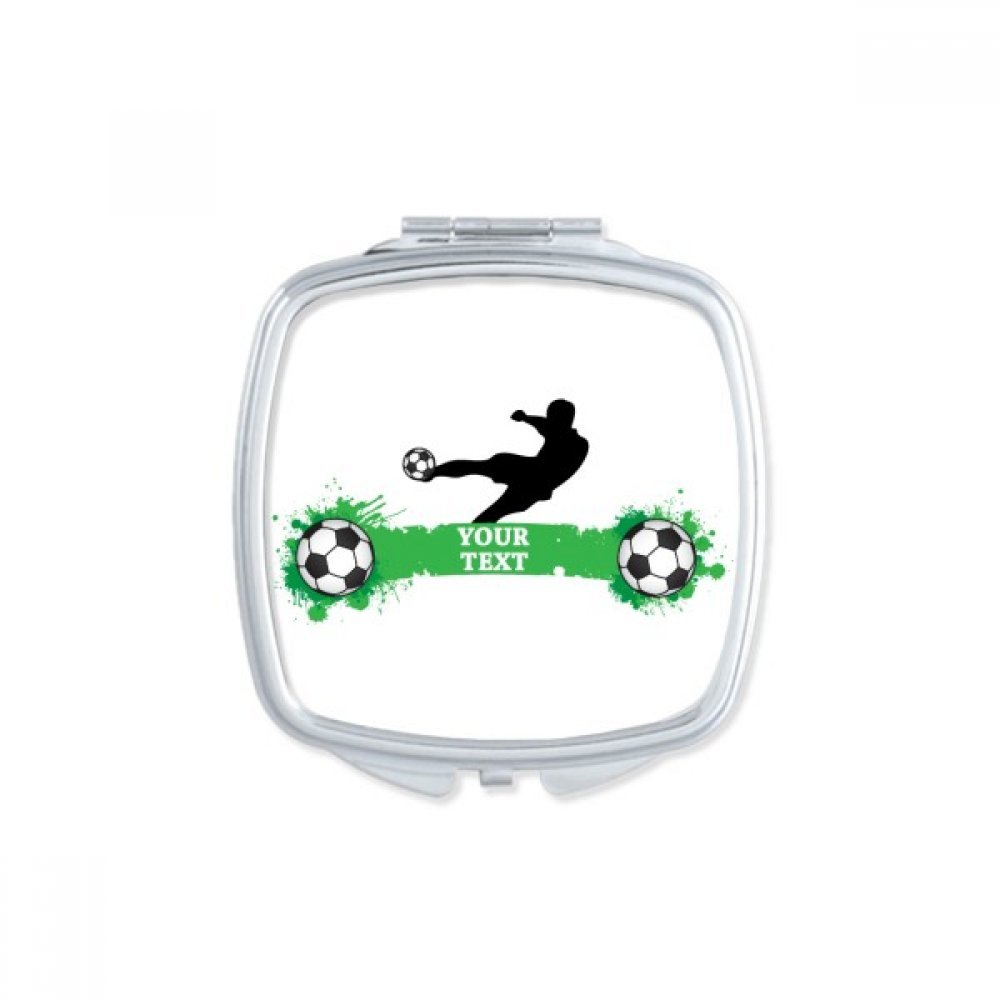 Miroir de poche football compact maquillage miroir portable à la main sport