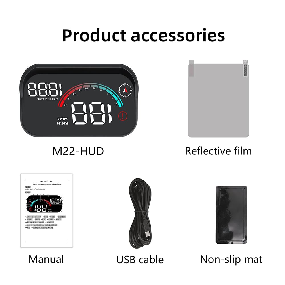 Windshield GPS Speedometer Head Up Display,HUD 3.5 Inches Digital GPS Speedometer Smart Gauge Overspeed,Compass, Mileage for Most Car Vehicles