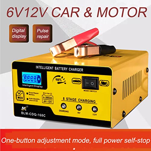 10-Amp Smart Car Battery Charger, 6V/12V Fully Automatic Battery Charger Maintainer, Pulse Repair Battery Charger Automotive, Portable Trickle Charger and Desulfator for Car Motorcycle Boat