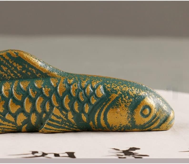 Miniatura 6 de 1 pieza de peso de papel de estilo japonés para pintar caligrafía hierro fundido pescado pisapapeles suministros de pintura china