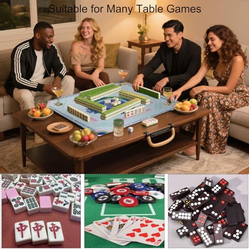 Mahjong Mat, tapete antideslizante para juegos de mesa 32.4x32.4 pulg miniatura 5