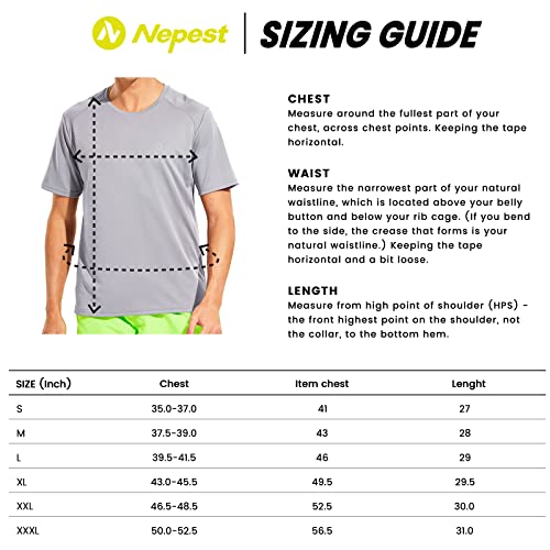 Nepest Mens Workout Shirts Dry Fit Athletic T-Shirts Quick Dry Moisture Wicking Lightweight Performance Tech Running Tees Polyester Short Sleeve Grey,M #TOP7