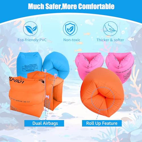 Inflatable Arm Floaties Swim Wings for Kids & Adults Blue 2PCS - image 8