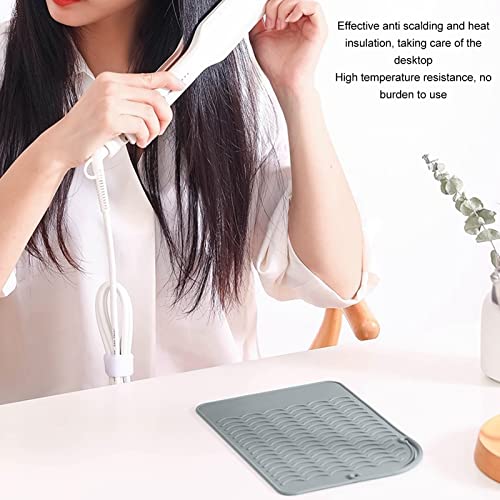 Tyenaza Heat Resistant Straightener Pad 4Pcs Silicone Heat Resistant Mat Heat Mat for Home and Hair Salon Use miniatura 4