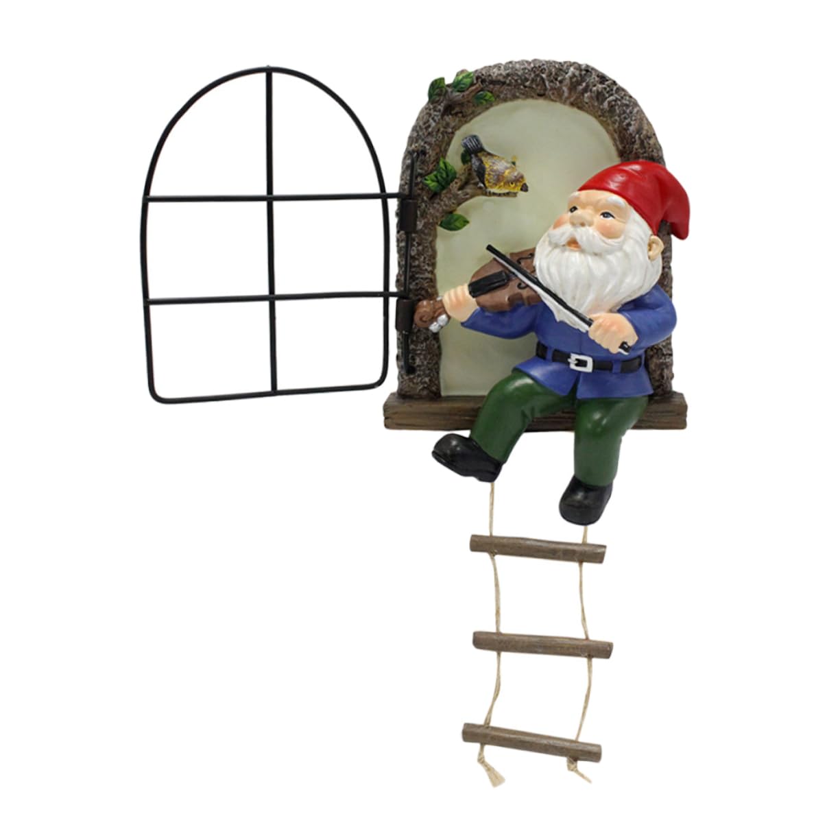 HANABASS Statua Gnomo in Resina per Giardino, Soprammobile Decorativo