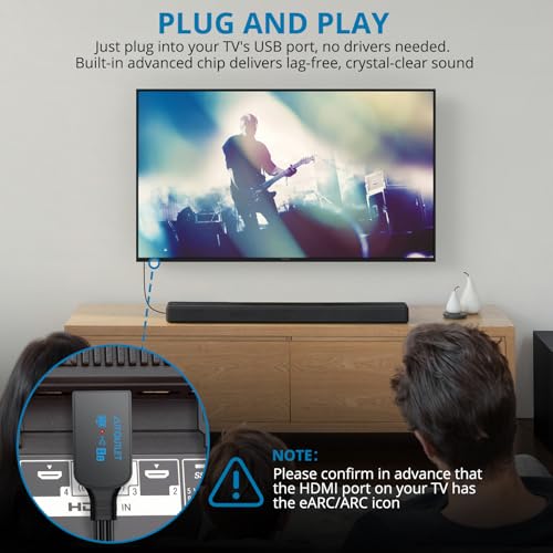 Image of AUTOUTLET HDMI eARC /ARC to RCA Audio Adapter, 192kHz 1.5M /5FT ARC to RCA Cable, Supports CEC, Integrated Desgin, Plug and Play, eARC Audio Extractor for Speakers, Soundbars, Stereo System(PCM Only)