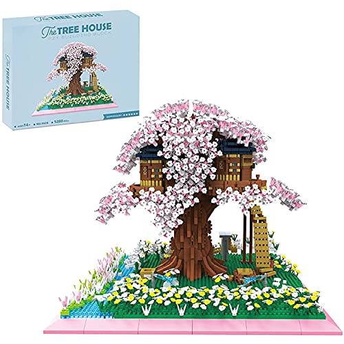 sookin Bausteine Architektur Modell, 5280 Klemmbausteine Sakura Baum Bausteine mit Bauplatten Kirschblüte Gebäude…