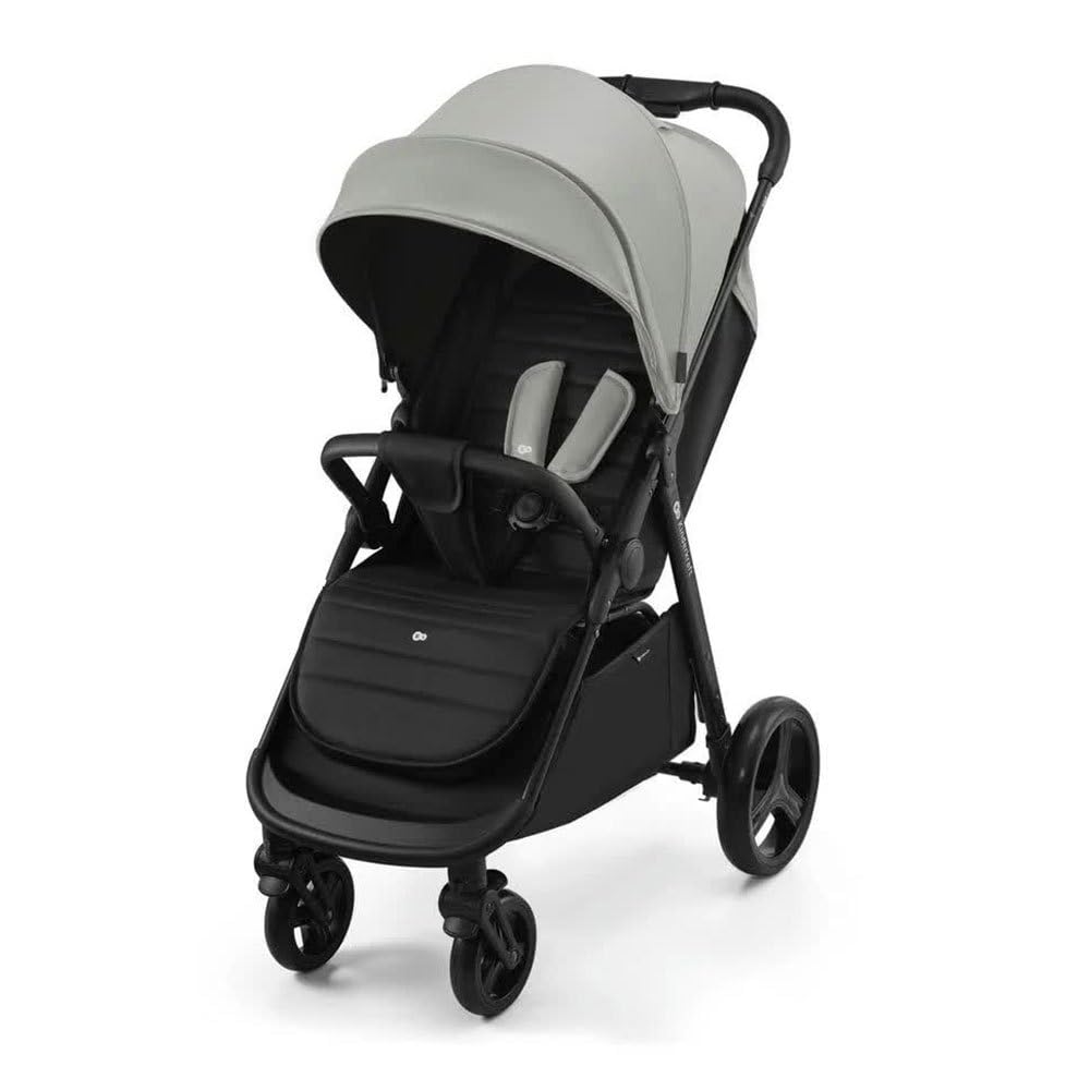 Kinderkraft RINE Buggy bis 22 kg, Kinderwagen, Mit einer Hand zusammenklappbar, wasserfestes Verdeck mit UPF50+ Filter, liegende Position, Getränkehalter im set, Grau
