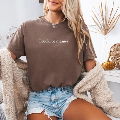 THE CEO I Could Be Meaner T Shirt -TikTok Viral Comfort Colors Graphic Tee with Sarcastic Quote & Vintage Washed Style-Men2
