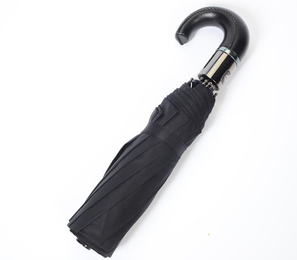 Gent Stormproof Golf Umbrella-Automatic Open&Close 3 Folding Bent Handle Black Rain Umbrella