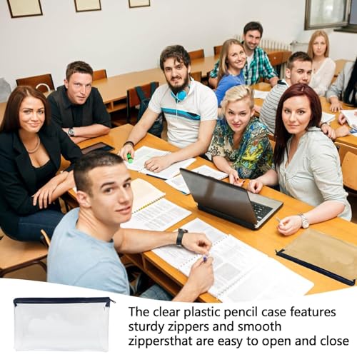 OBYJCA 2 Pcs Clear Pencil Case for Exams, Transparent See Through Exam Pencil Case Clear with Zipperfor Girls Boys Exams Stationary (PVC) - Image 5