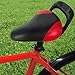 QCdeSoulBLV 7.9x5.3in Red Kids Bike Seat, Waterproof Handled PU Seat, Stylish Curved Replacement Kids Bike, Saddle