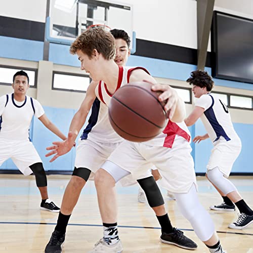 Hercicy 2 Packs Boys' Youth One Leg 3/4 Compression Tights for Basketball Capri Tights Athletic Base Layer Pants4