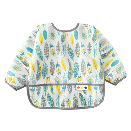 Arichtops Imperméable à Manches Longues Bébé Enfant en Bas âge Peinture Alimentation Smock Tablier Bavoir Enfants Cartoon Top