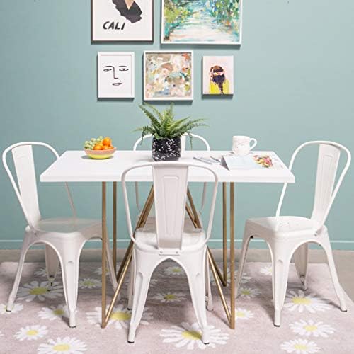 FDW Metal Dining Chairs Set of 4 Indoor Outdoor Chairs Patio Chairs Kitchen Chairs 18 Inch Seat Height Metal Restaurant Chair Stackable Chair Tolix Side Bar Chairs — view 6