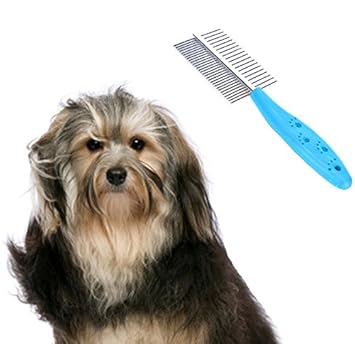 Sage Square 2 in 1 Adjustable Dog Brush / Pet Comb for Grooming cum Massager & safety for Pets from Mites/Lice/Ticks for Dog / Puppy / Kitten / Cat (Blue)