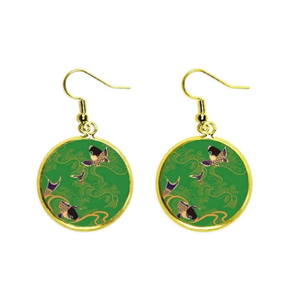 Pendientes de pez amarillo de joyería japonesa dorada tipo drop 2