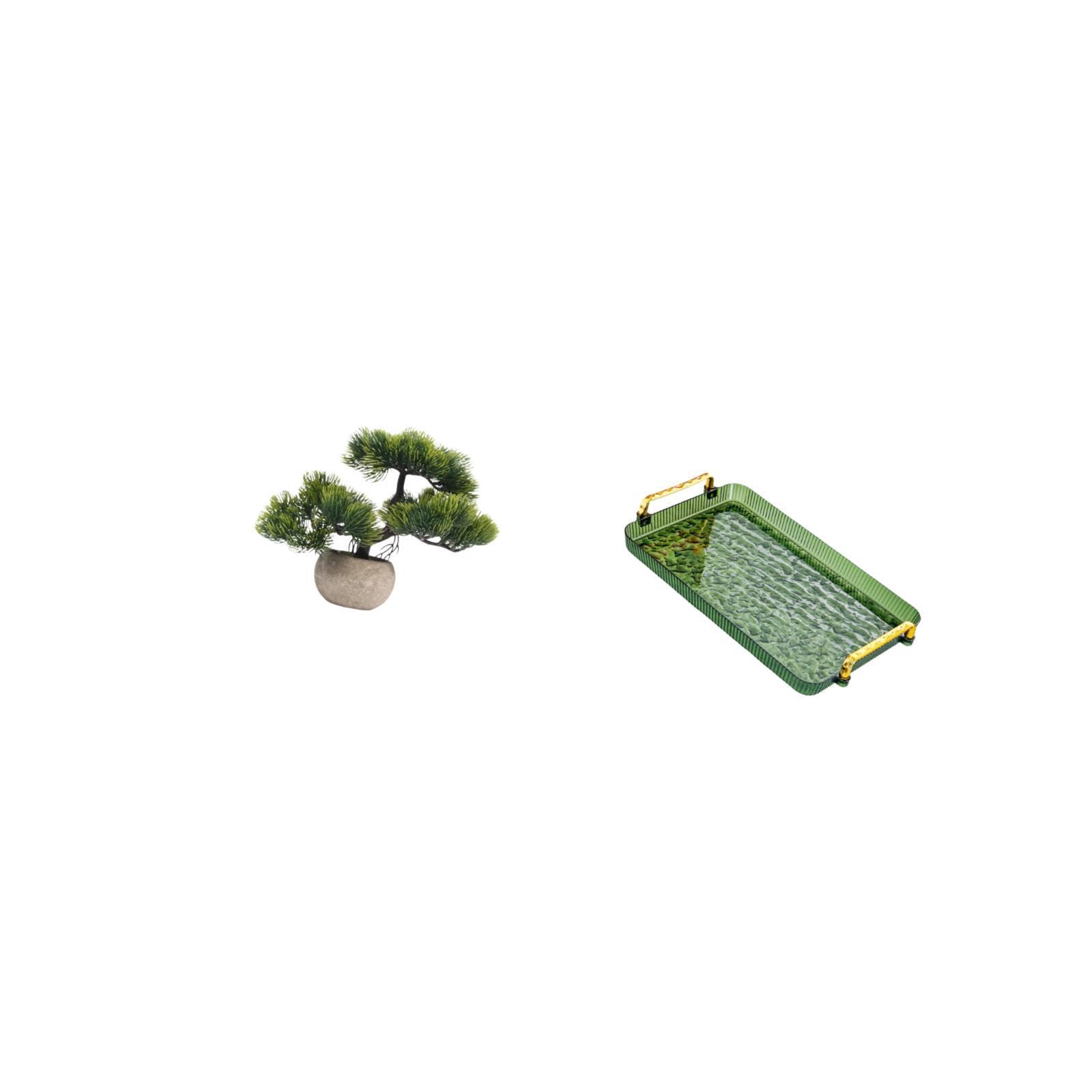 Artificial Bonsai Tree Greenery Collection Faux Plant Centerpieces Dessert Plate Coffee Table Tray Handle Serving Jewelry Storage Dining Room Housewarming Bedroom Party-image-38