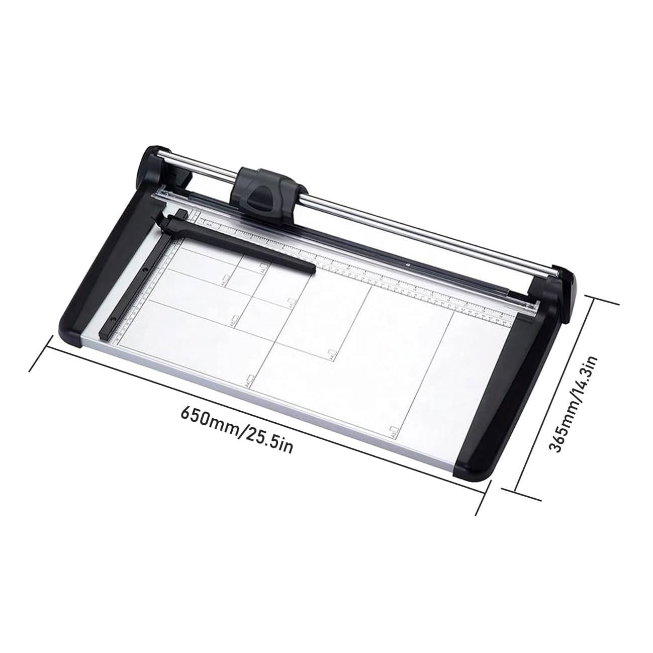 Robuster manueller Drehpapierschneider, A2/A3/A4 Schneidemaschine mit Sicherheitsschutz und rostfreier Metallplatte für Fotos und Filme