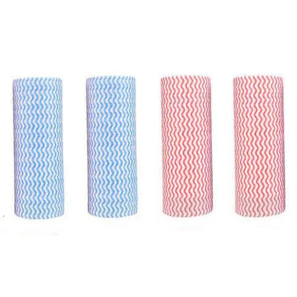 Andy's Orchids Disposable Kitchen Cloth Rolls, Cleaning Rags, Scouring Pads Dish Towels, Reusable Oil-free Non-woven Fabric Dishcloth 4 Rolls of 200 Sheets