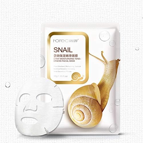 Face Mask clifcragrocl,5Pcs Snail Extract Moisturizing Smooth Face Facial Nourishing Mask Skin Care
