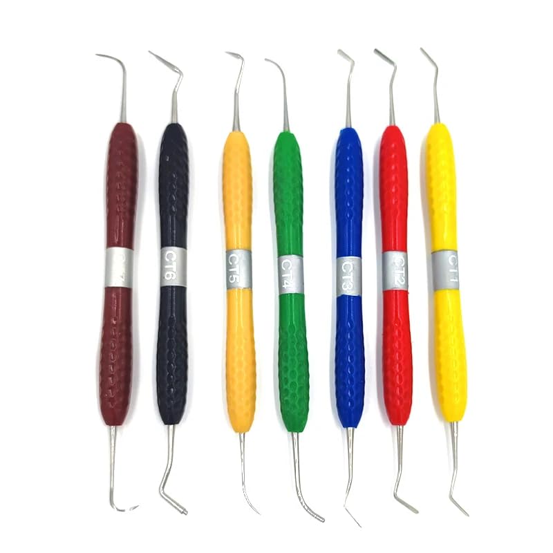 Lot de 7 spatules de remplissage dentaire double extrémité en acier