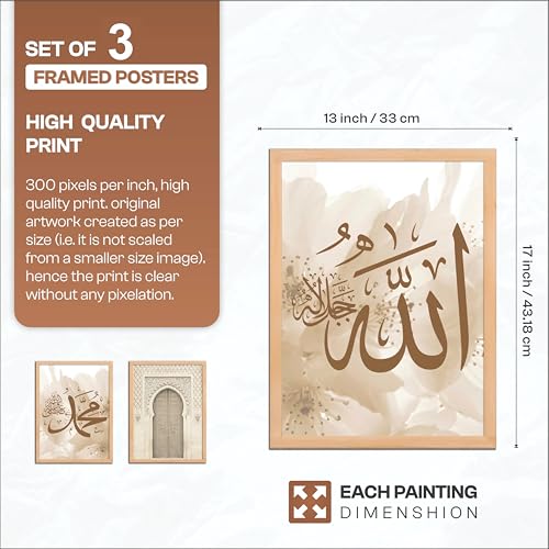 Image of NoWorries Multicolor Wall Decor Paintings for Office and Home | Framed Posters with Synthetic Wooden Frames for Living Room and Wall Decoration (IS-2, 13x17 Inches)