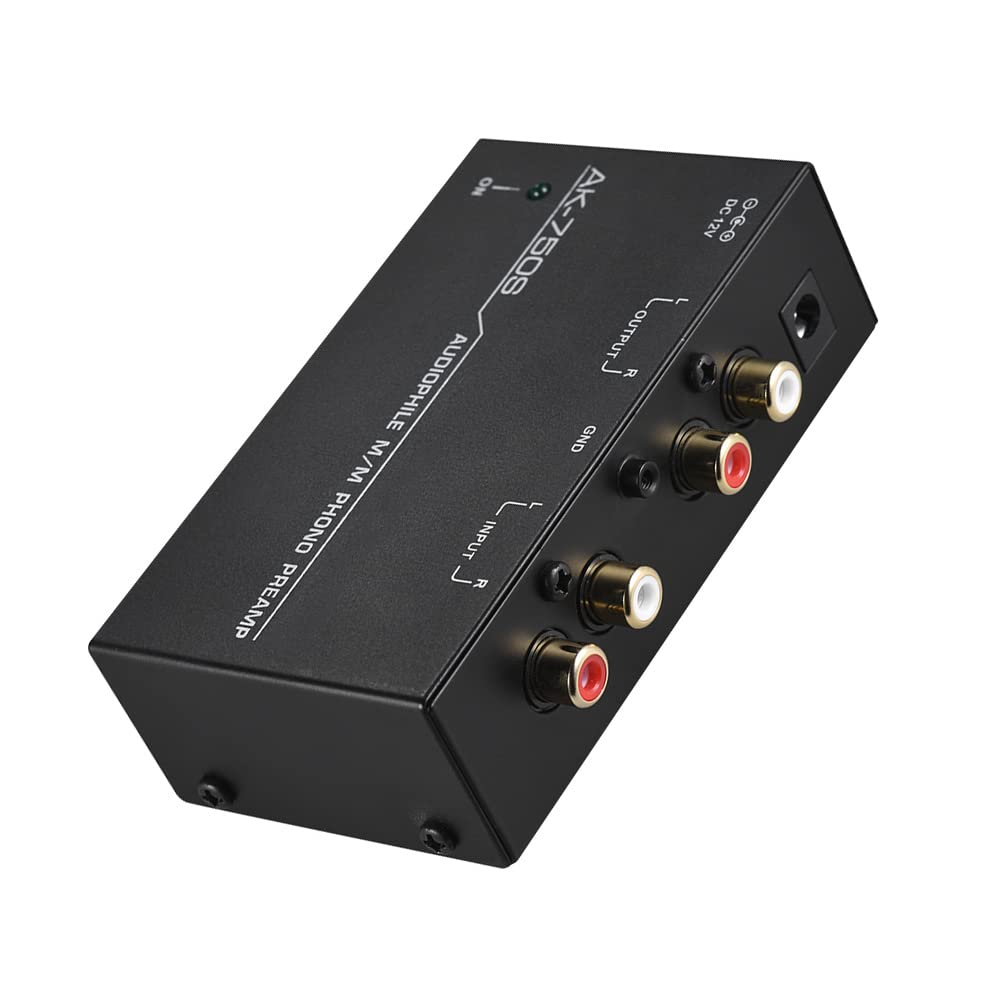 Preamplificatore Phono Audiophile M/M con Controlli di Livello Ingresso e Uscita RCA