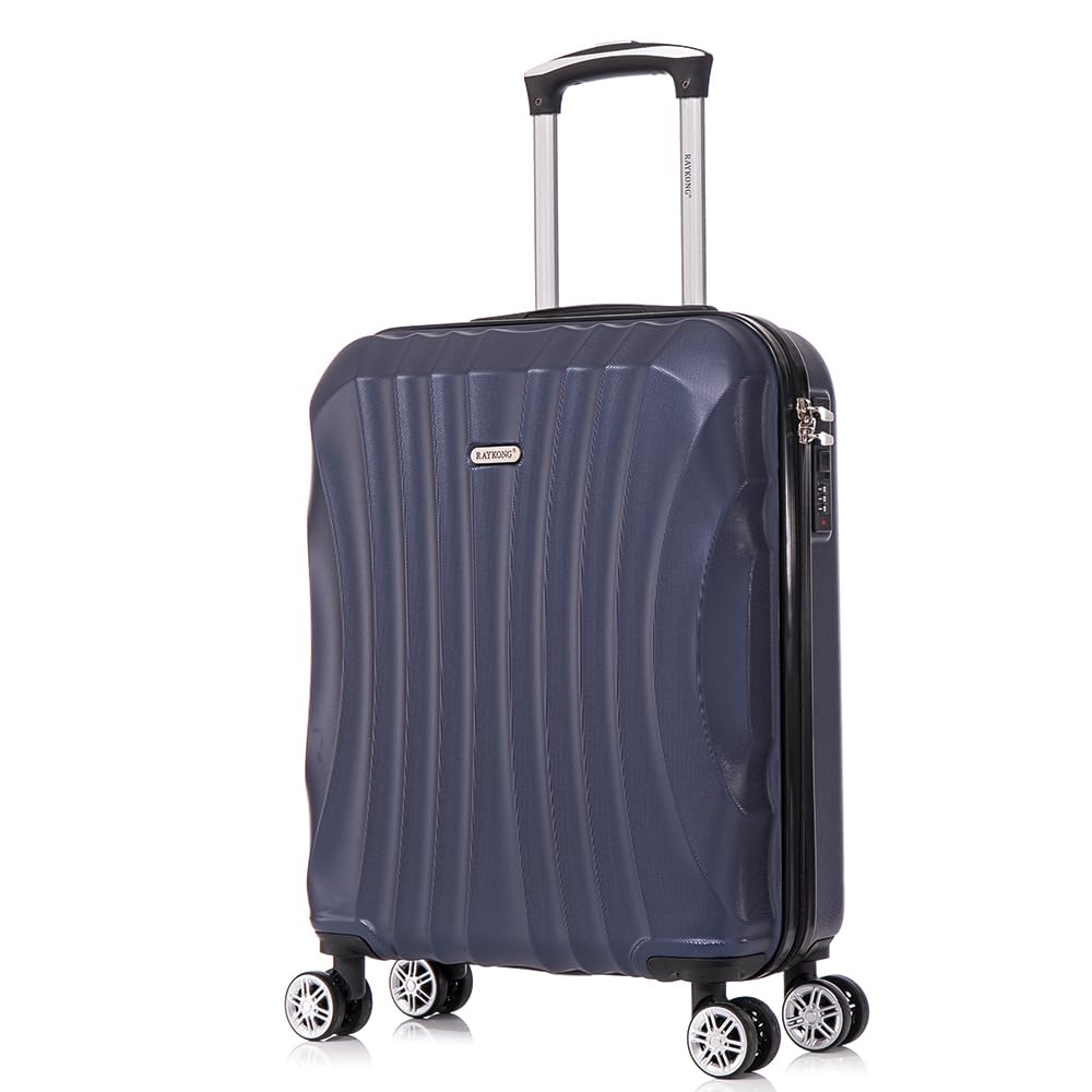 RAYKONG Maleta de Cabina ABS 55x40x20cm 44L Azul Marino