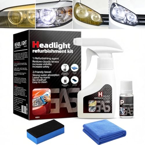 Headlight Restoration Kit, Headlight Cleaner: Erase Yellowing & Oxidation...