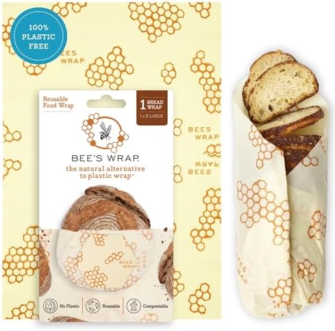 Bee's Wrap Beeswax Wraps for Bread - Beeswax Bread Wrap for Sourd...