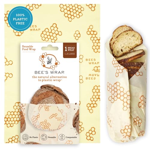 Bee's Wrap Beeswax Wraps for Bread - Beeswax Bread Wrap for Sourdough & Bread Storage - Plastic Free...