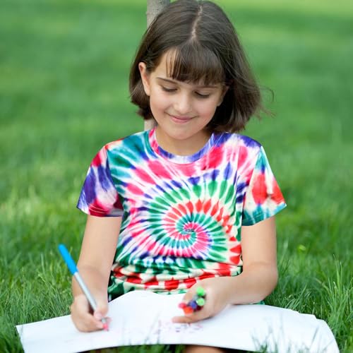 Image of Boys Tie Dye Shirts 3-12 Years Hippies Crewneck Kids Short Sleeve Tee | Boys Tie Dye Shirts
