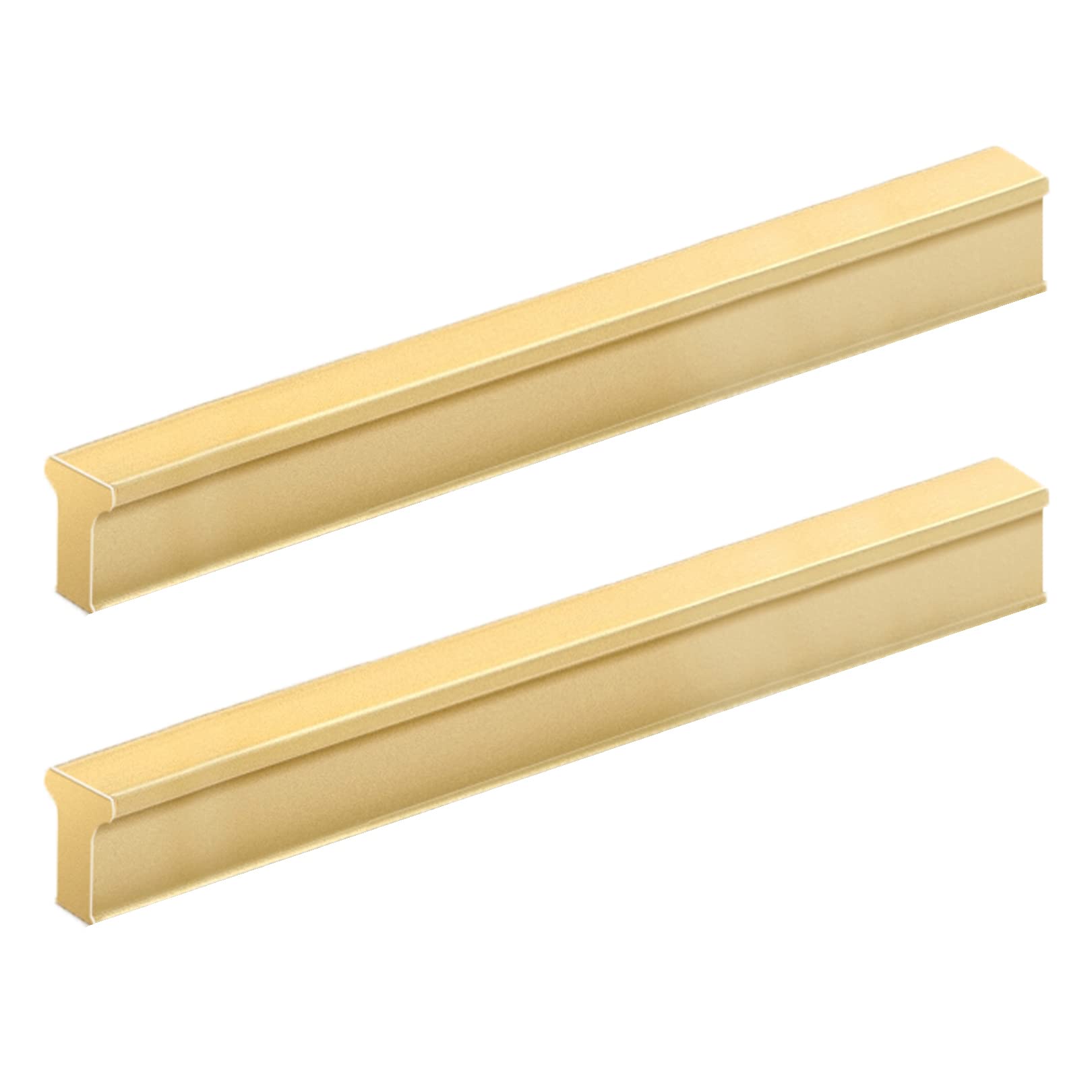 Zcru004 Gold Flat Angle T Shape Furniture Pulls Aluminum Alloy Cabinet Handles Kitchen Handles Children's Room Handle Finger Edge Pull Drawerhandles 2 Pieces (Hole Distance 96Mm)