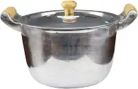 Caldeirão Alumínio Fundido Polido Alça e Pomel de Madeira 16cm 1,7L