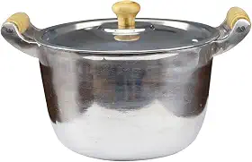Caldeirão Alumínio Fundido Polido Alça e Pomel de Madeira 16cm 1,7L