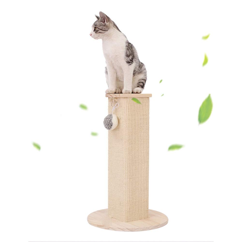 Arbre à chat contre l'ennui en bois robuste avec poteau à griffer en sisal