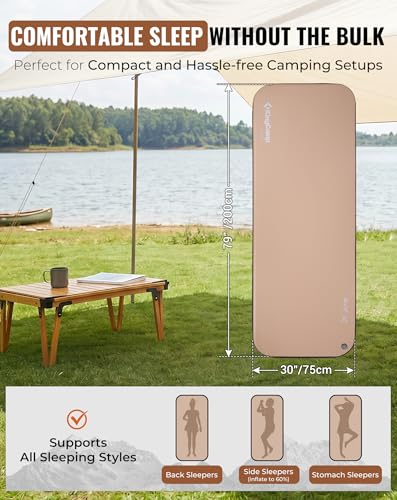 KingCamp FLEXIREST 5.0 Sleeping Pad for Camping, Drop-Stitch Support Inflatable Camping Pad, Compact Portable Sleeping Pad with Pump Sack for Tent, Camping Cot & Travel, Single — view 5