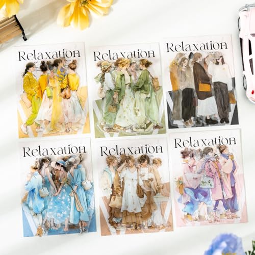 Alideco 120枚 フレークシール コラージュ 素材 ペーパー 素材紙 レースユートピアステッカーレトロで文芸的な日常コーデの少女 海外韓国 シール帳 ,メモ用紙ノート素材、日記装飾用品 (nanfadesongchigan)