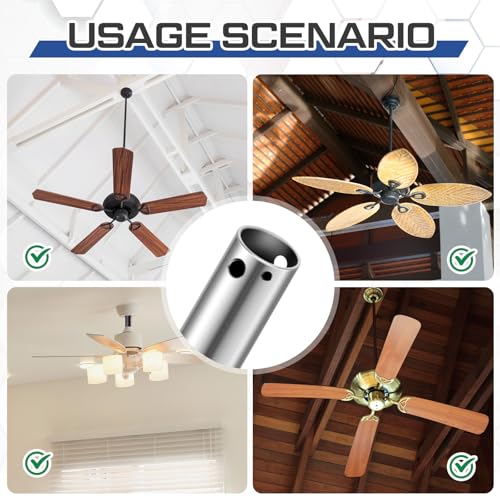 VIHOSE Ceiling Fan Downrod 48 Inch, Silver, 4 Inch Non-Threaded by VIHOSE - Used condition - Image 4