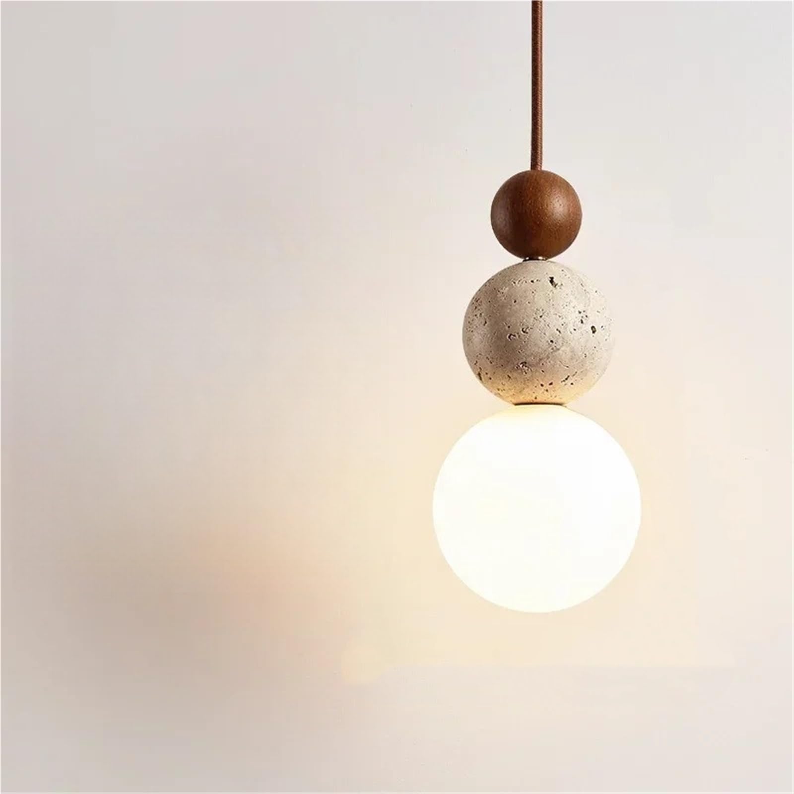 ITOSUI Yellow Travertine LED Chandelier Natural Stone Pendant Light for Kitchen Island Bedroom Bedside Restaurant Fixtures,Chandelier