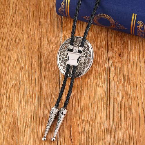 Image of Western Bolo Tie Cowboy Bolo Ties Rhinestone Necklace Bola Tie for Men Women